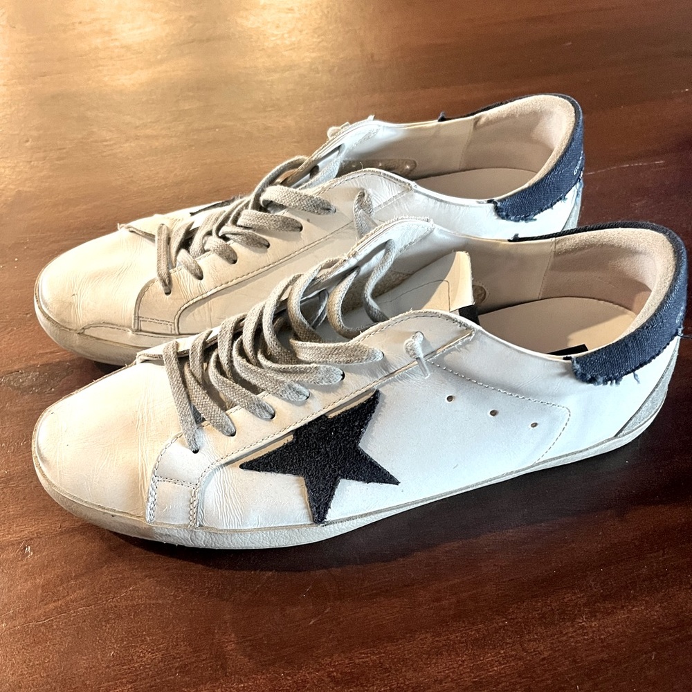 Men's Super-Star with suede star and blue heel tab